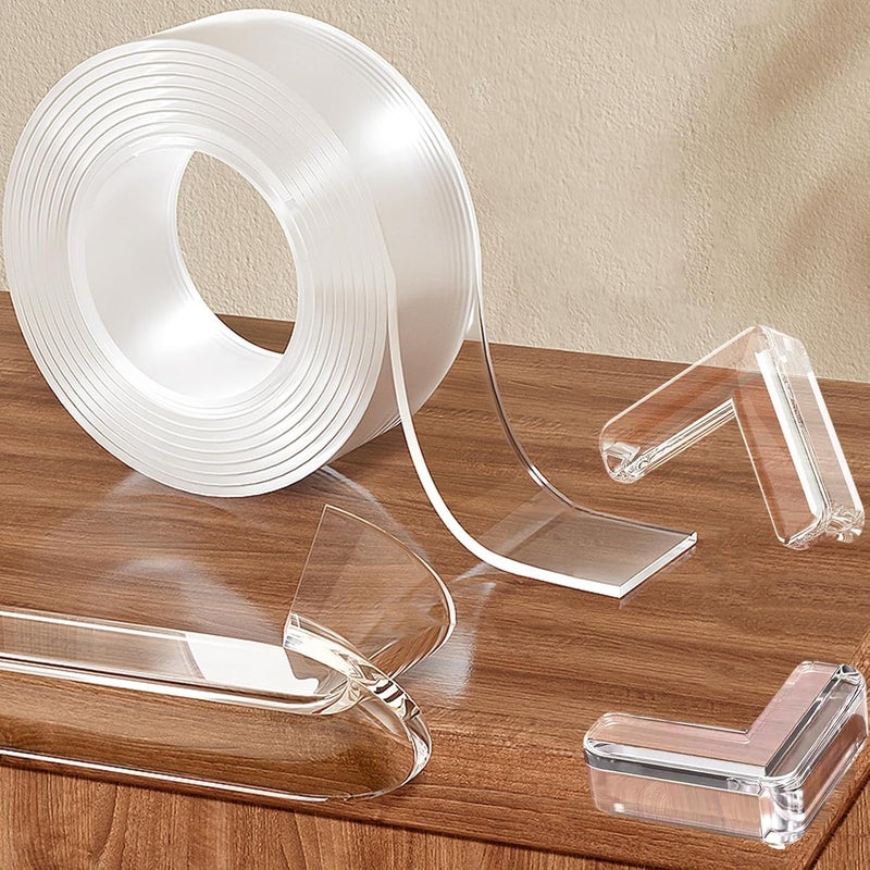 CHENYA Clear Soft Corner Protectors for Furniture Strip,1.18 in x 13.12 FT Edge Bumper with 6 Corner Guards,Window Edge,Wall Protector,Table Corner Protectors and Fireplace in Family - Image 1